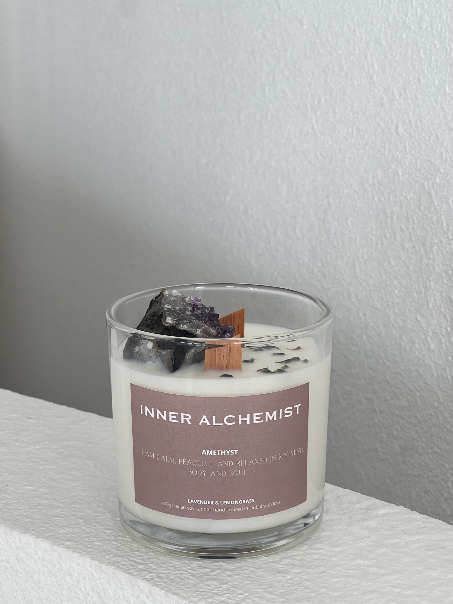 Amethyst Dream Candle | Amethyst | Lavender & Lemongrass | 400g