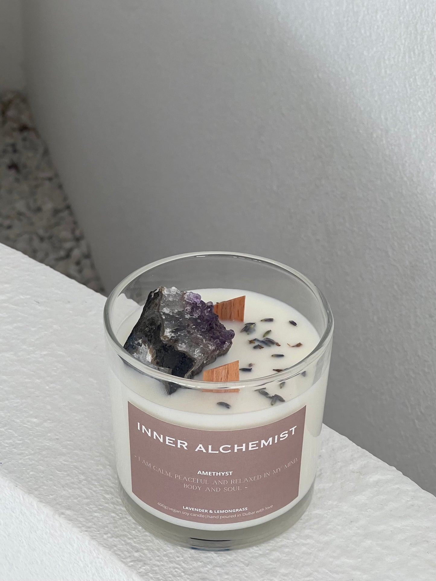 Amethyst Dream Candle | Amethyst | Lavender & Lemongrass | 400g